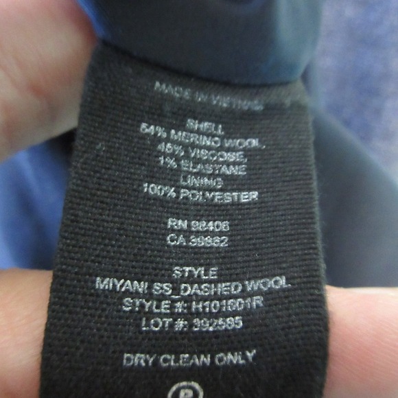 Theory Miyani Wool Blend Dress 10 V-Neck Blue Office Siren Sheath Mini 418 - Picture 3 of 11